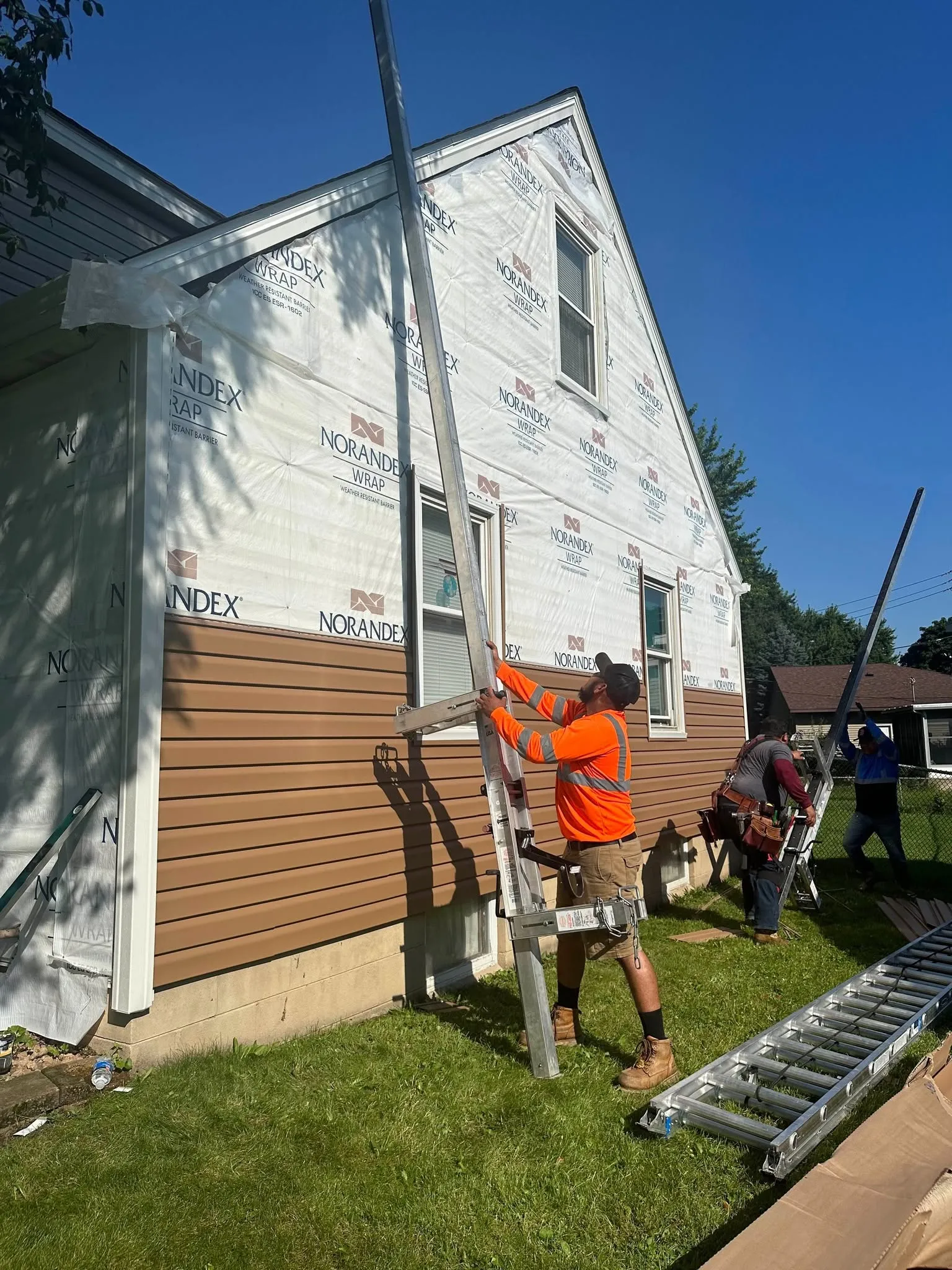 Completed residential siding replacement